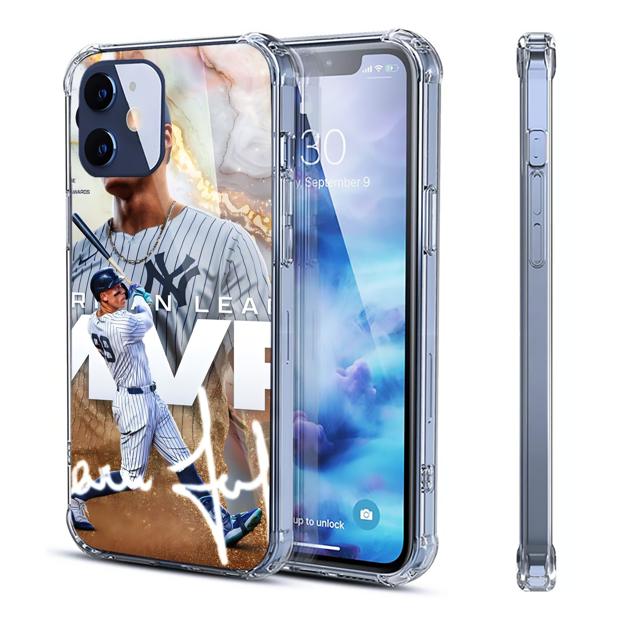 Aaron Judge MVP Clear IPhone 12 Case – Soft TPU With UV Print – Enhanced Drop Protection, Precise Fit, Anti-Fingerprint, Customizable Design, Scratch-Resistant, Yellow-Resistant